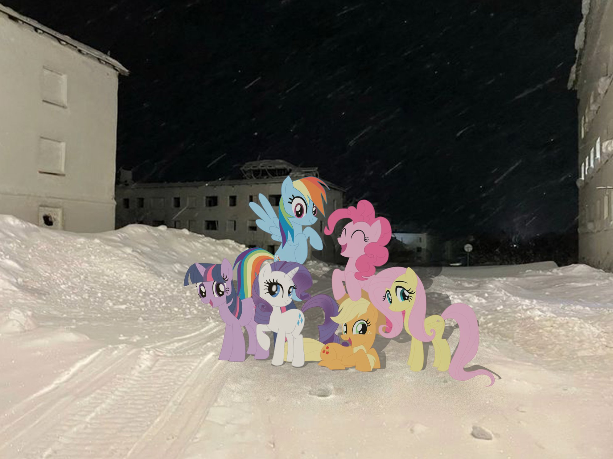 Mane 6 in snow