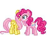 pixel Pinkie and Fluttershy